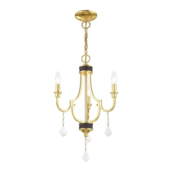 Glendale 3 Light Polished Brass Mini Chandelier