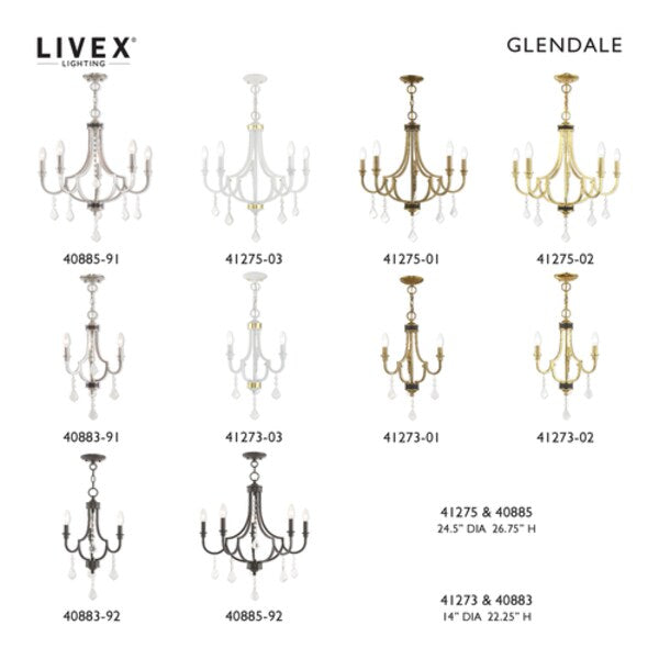 Glendale 3 Light Polished Brass Mini Chandelier
