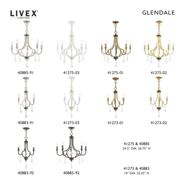 Glendale 3 Light White Mini Chandelier
