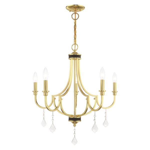 Glendale 5 Light Polished Brass Chandeli