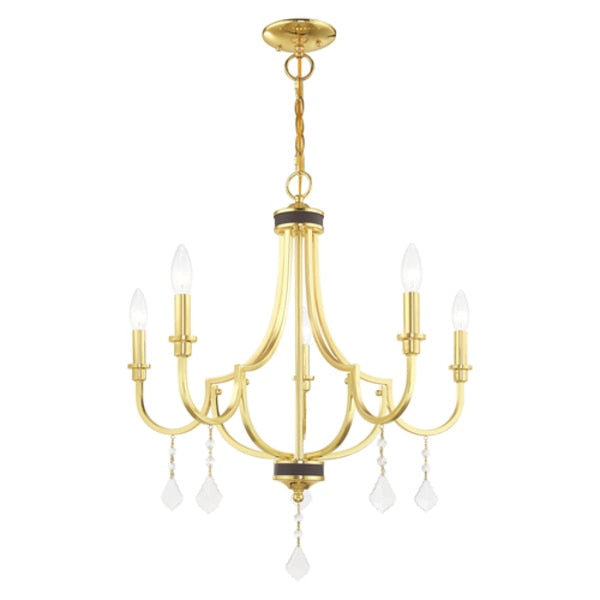 Glendale 5 Light Polished Brass Chandeli
