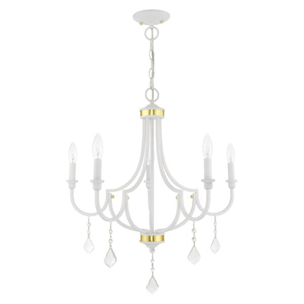 Glendale 5 Light White Chandelier