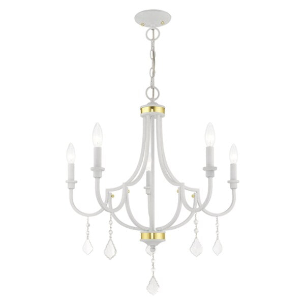Glendale 5 Light White Chandelier