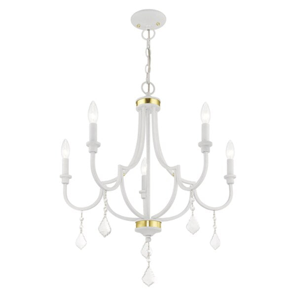 Glendale 5 Light White Chandelier