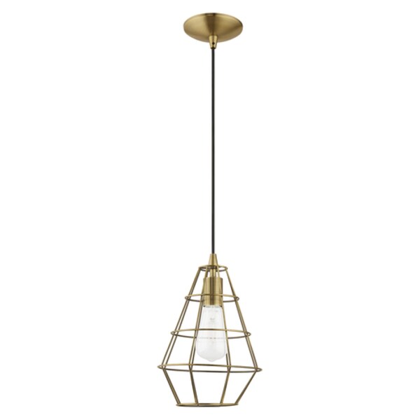 Geometric Shade Mini Pendants 1 Light Antique Brass Mini Pendant