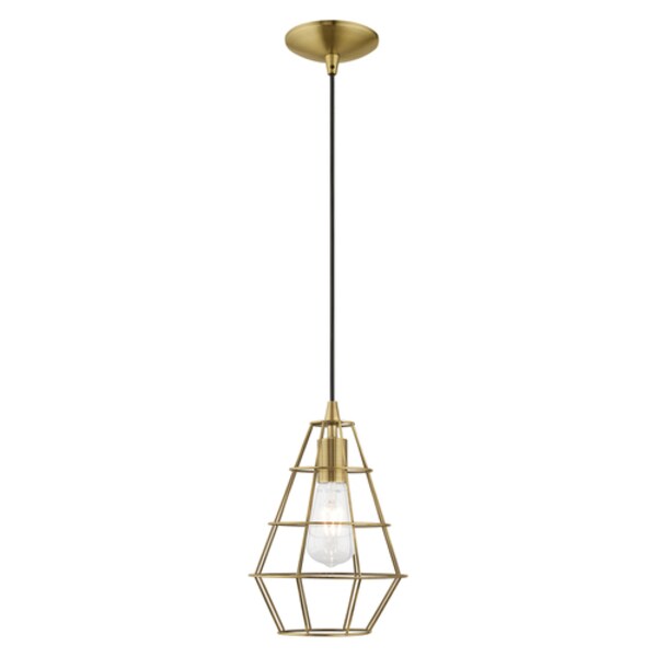 Geometric Shade Mini Pendants 1 Light Antique Brass Mini Pendant