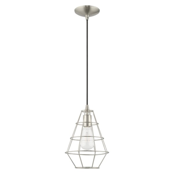 Geometric Shade Mini Pendants 1 Light Brushed Nickel Mini Pendant