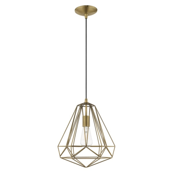 Geometric Shade Mini Pendants 1 Light Antique Brass Mini Pendant
