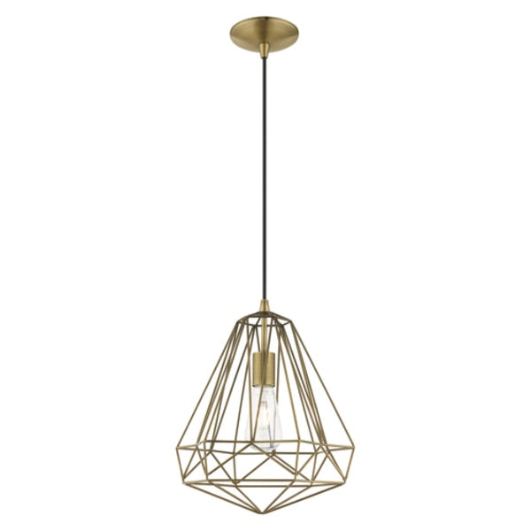 Geometric Shade Mini Pendants 1 Light Antique Brass Mini Pendant
