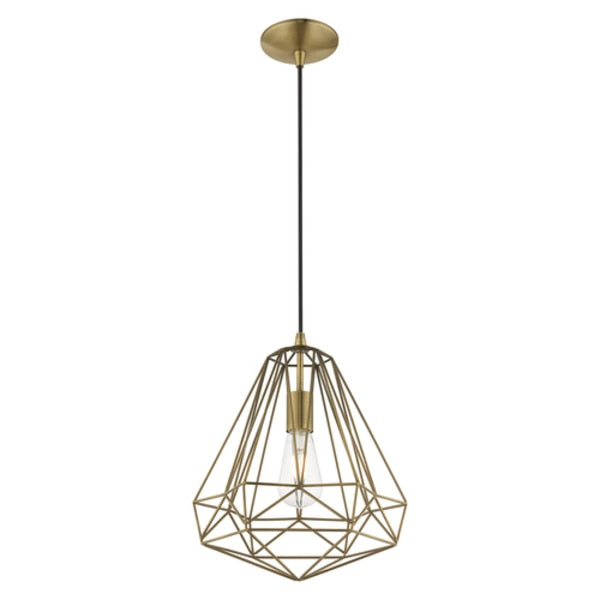 Geometric Shade Mini Pendants 1 Light Antique Brass Mini Pendant
