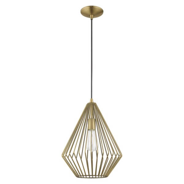 Geometric Shade Mini Pendants 1 Light Antique Brass Mini Pendant