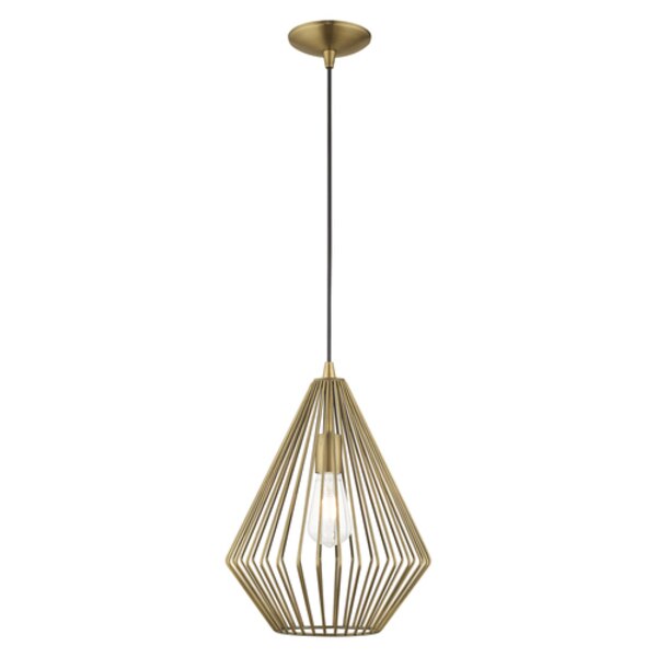 Geometric Shade Mini Pendants 1 Light Antique Brass Mini Pendant