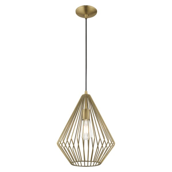 Geometric Shade Mini Pendants 1 Light Antique Brass Mini Pendant