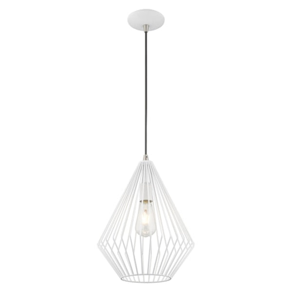 Geometric Shade Mini Pendants 1 Light White Mini Pendant