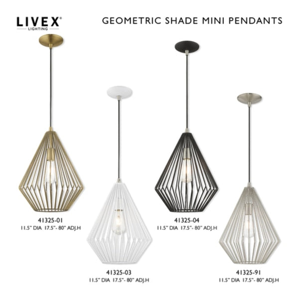 Geometric Shade Mini Pendants 1 Light White Mini Pendant