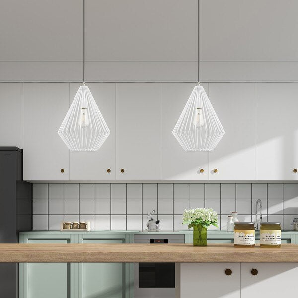 Geometric Shade Mini Pendants 1 Light White Mini Pendant