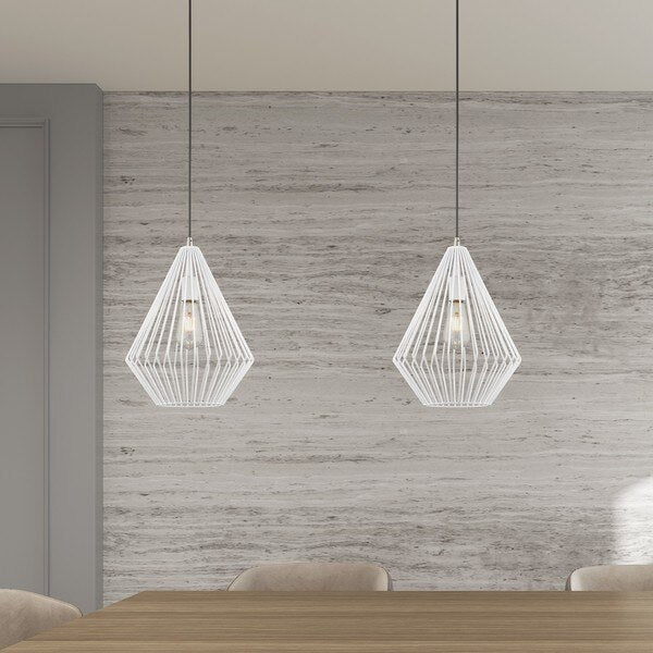 Geometric Shade Mini Pendants 1 Light White Mini Pendant
