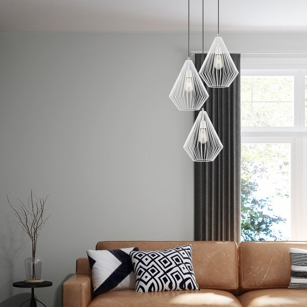 Geometric Shade Mini Pendants 1 Light White Mini Pendant