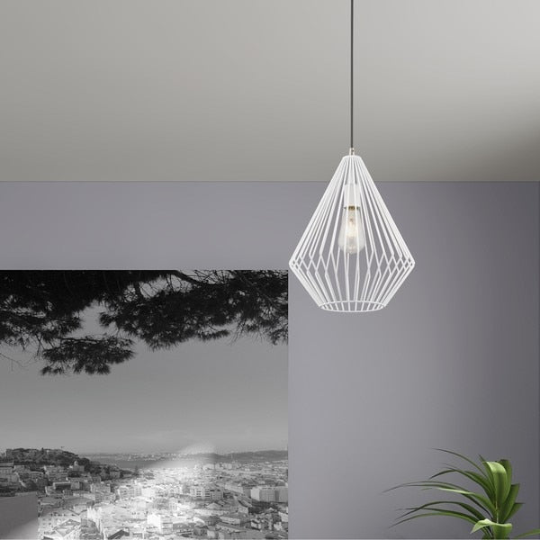 Geometric Shade Mini Pendants 1 Light White Mini Pendant