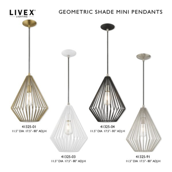 Geometric Shade Mini Pendants 1 Light Br