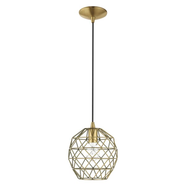 Geometric Shade Mini Pendants 1 Light Antique Brass Mini Pendant