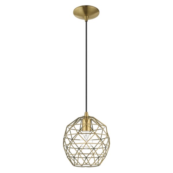 Geometric Shade Mini Pendants 1 Light Antique Brass Mini Pendant