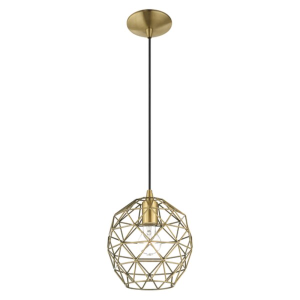 Geometric Shade Mini Pendants 1 Light Antique Brass Mini Pendant