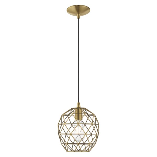 Geometric Shade Mini Pendants 1 Light Antique Brass Mini Pendant