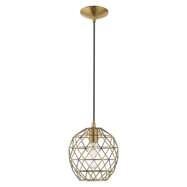 Geometric Shade Mini Pendants 1 Light Antique Brass Mini Pendant