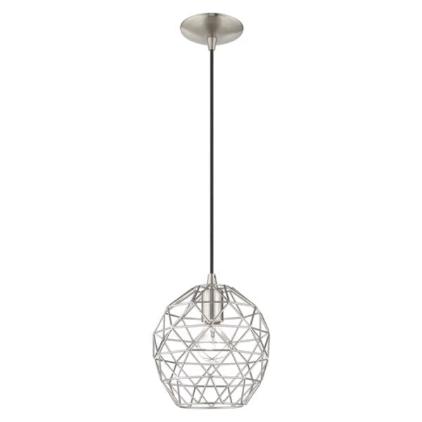 Geometric Shade Mini Pendants 1 Light Brushed Nickel Mini Pendant