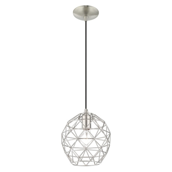 Geometric Shade Mini Pendants 1 Light Brushed Nickel Mini Pendant