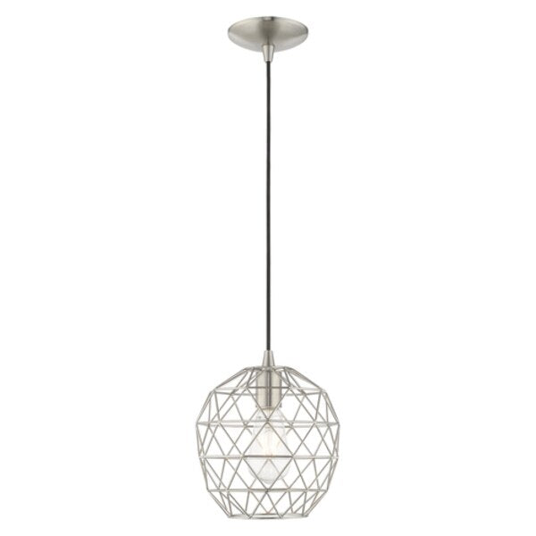 Geometric Shade Mini Pendants 1 Light Brushed Nickel Mini Pendant