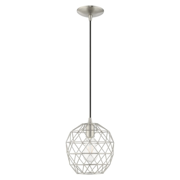 Geometric Shade Mini Pendants 1 Light Brushed Nickel Mini Pendant