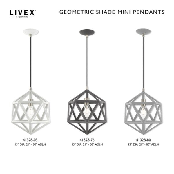 Geometric Shade Mini Pendants 1 Light White Mini Pendant