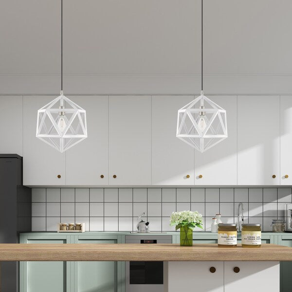 Geometric Shade Mini Pendants 1 Light White Mini Pendant