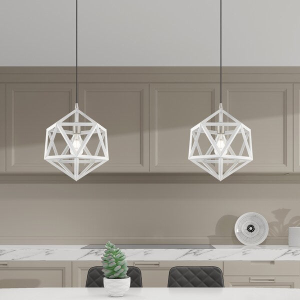 Geometric Shade Mini Pendants 1 Light White Mini Pendant