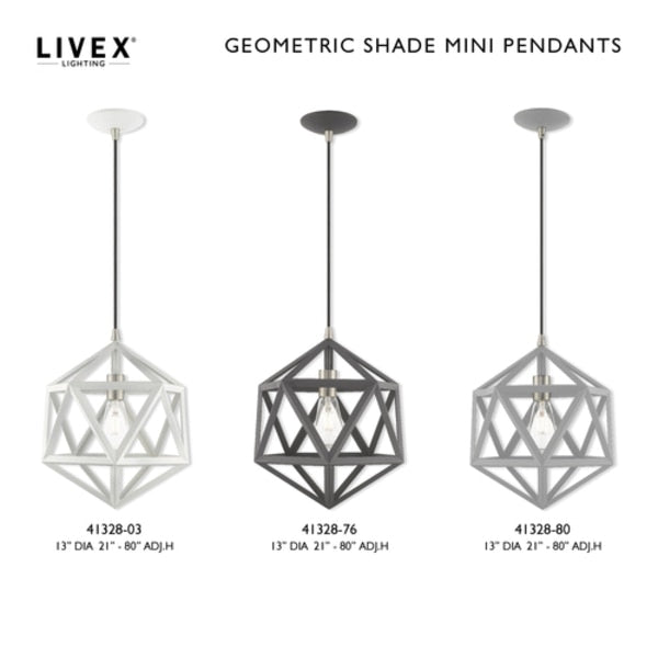 Geometric Shade Mini Pendants 1 Light Nordic Gray Mini Pendant