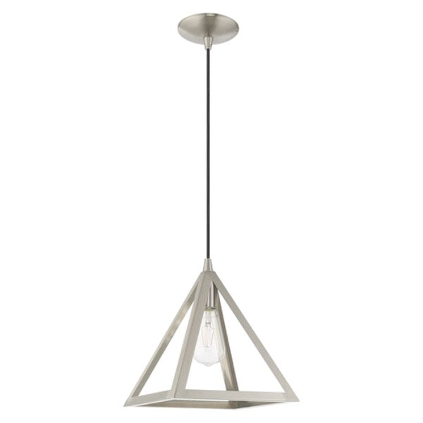 Geometric Shade Mini Pendants 1 Light Brushed Nickel Mini Pendant