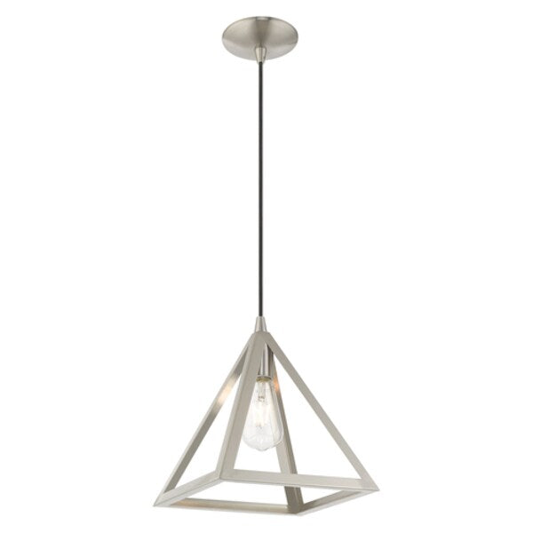 Geometric Shade Mini Pendants 1 Light Brushed Nickel Mini Pendant