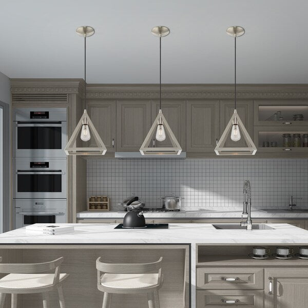 Geometric Shade Mini Pendants 1 Light Brushed Nickel Mini Pendant