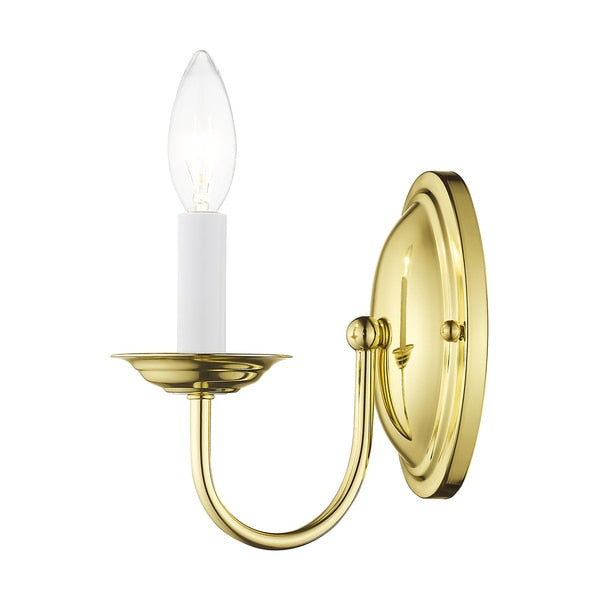 Home Basics 1 Light Polished Brass Wall Sconce