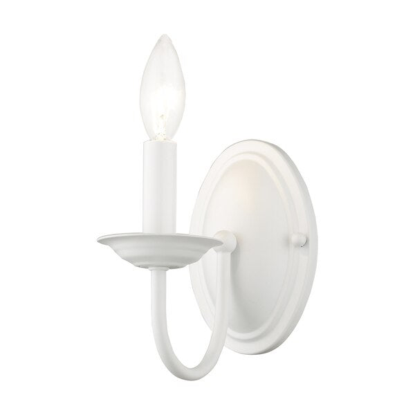 Home Basics 1 Light White Wall Sconce
