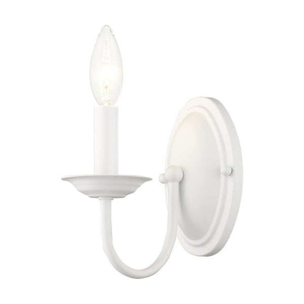 Home Basics 1 Light White Wall Sconce