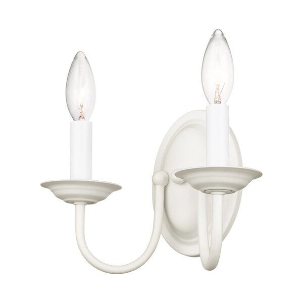 Home Basics 2 Light White Wall Sconce