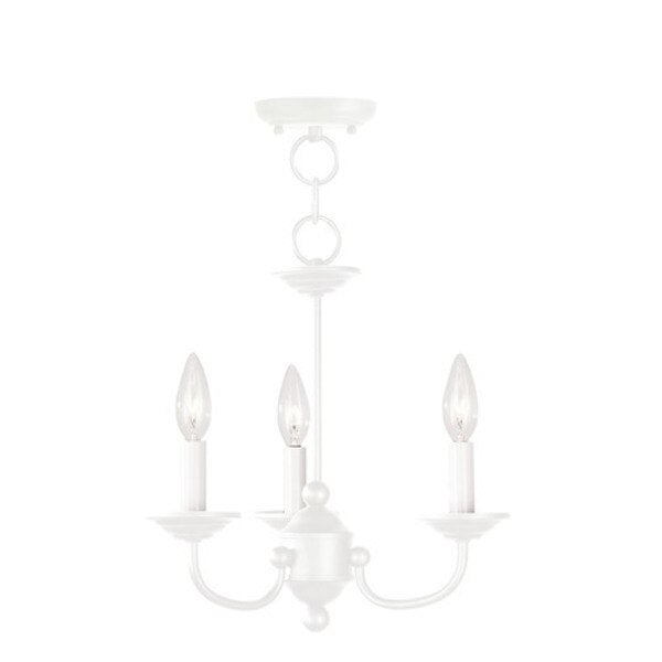 Home Basics 3 Light White Mini Chandelie