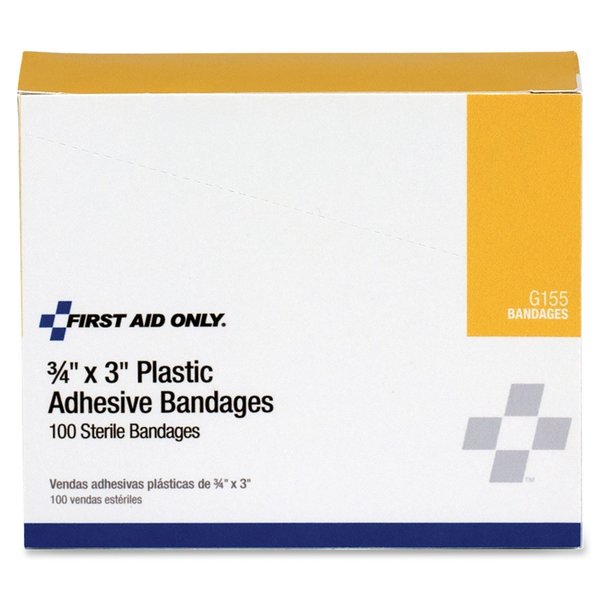 Adhesive Bandage, Plastic, 3/4x3In, PK100