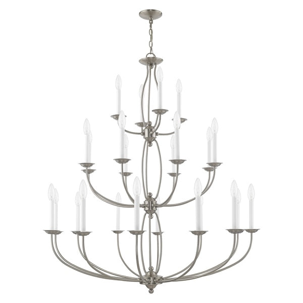Home Basics 24 Light Brushed Nickel Chandelier