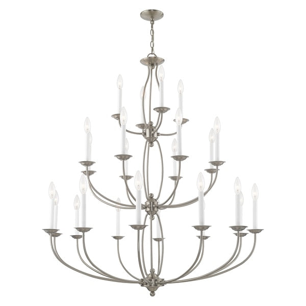 Home Basics 24 Light Brushed Nickel Chandelier