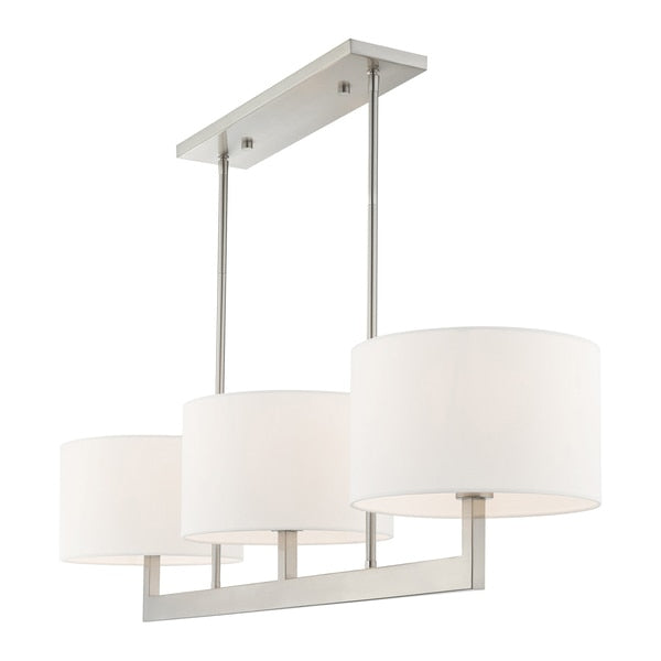 Hayworth 3 Light Brushed Nickel Linear Chandelier