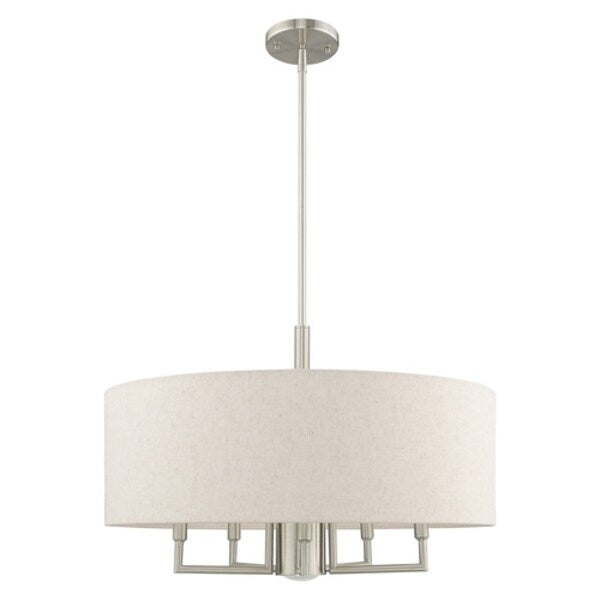 Meridian 6 Light Brushed Nickel Pendant